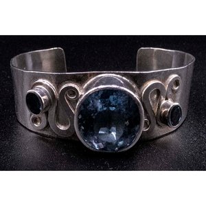 Pulsera Esclava de Plata 950 con Topacios Azules - imagen 1