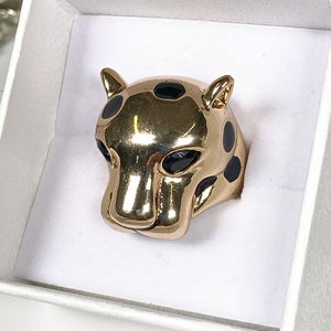 Cinto de dama con strass y anillo cabeza de felino - imagen 3