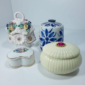 Lote de 4 Cajas Decorativas de Cerámica Estilo Alhajero - imagen 2
