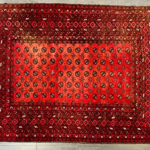Alfombra Boukara de Lana Roja con Diseños Geométricos - 272 x 206 cm - imagen 1