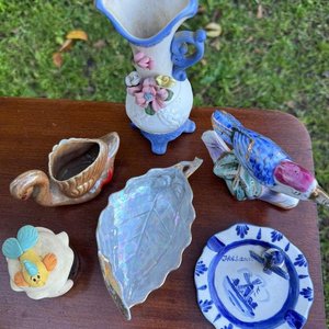 lote de 6 piezas varias adornos en ceramica y loza esmaltada - imagen 2