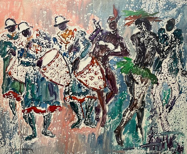 Oleo "Candombre" de Eduardo Vernazza - 50 x 60 cm - imagen 1