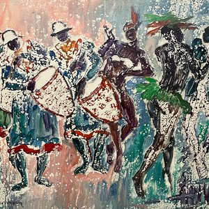 Lote siguiente: Oleo "Candombre" de Eduardo Vernazza - 50 x 60 cm
