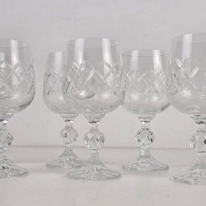 Juego de 10 Copas de Cristal Tallado Bohemia - imagen 3