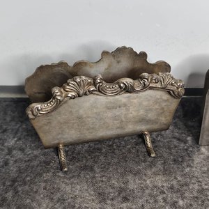 Dos Servilleteros: Uno de Acero Inoxidable Bracafe y Otro Antiguo Baño de Plata - imagen 3