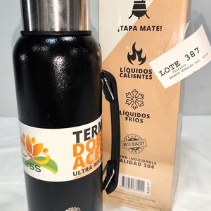 Termo Tipo Americano Lyss Negro Doble Tapa Goma en Caja - imagen 3