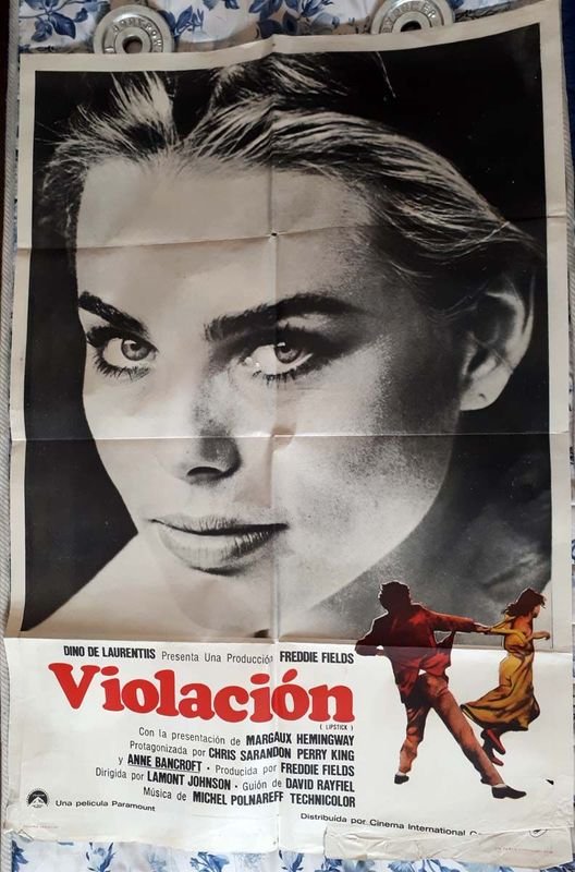 Poster Original "Violación" (Lipstick) con Margaux Hemingway - 1976