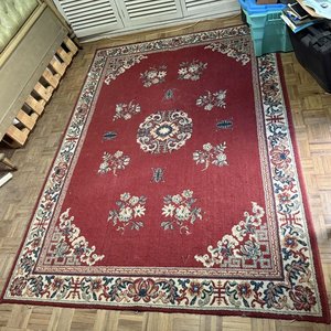 Alfombra Oriental Roja con Diseños Florales y Geométricos - imagen 7