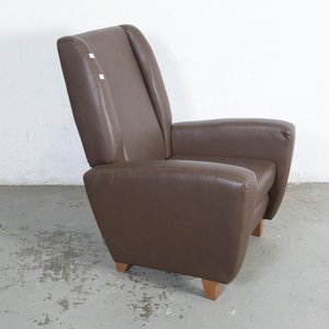 Sillón Tapizado en Cuerina Marrón con Almohadón - imagen 2
