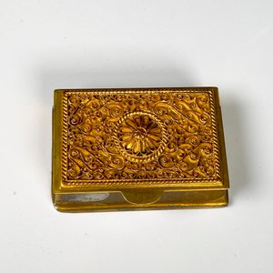 Caja de sellos en bronce labrada y metal ,sellada Herder 6,5 x 4 cm - imagen 3