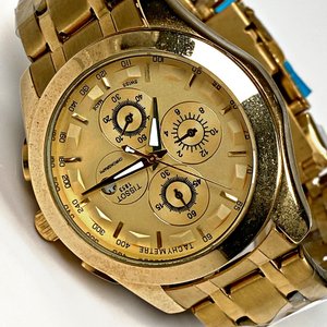 Reloj Tissot Caballero Dorado Malla Metal Cronógrafo - imagen 3
