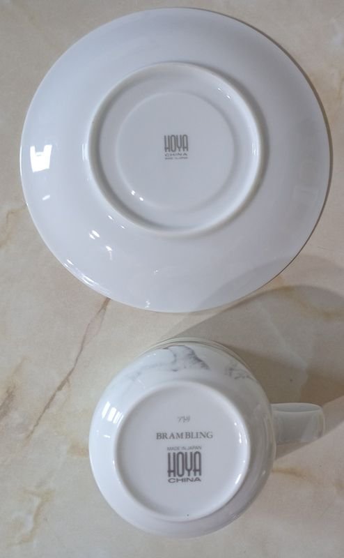 Taza y platillo de Porcelana JAPONESA, marca HOYA - imagen 6