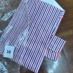 Camisa A.Crew Vintage Luxury Talle M Rayada Roja, Blanca y Azul - imagen 3