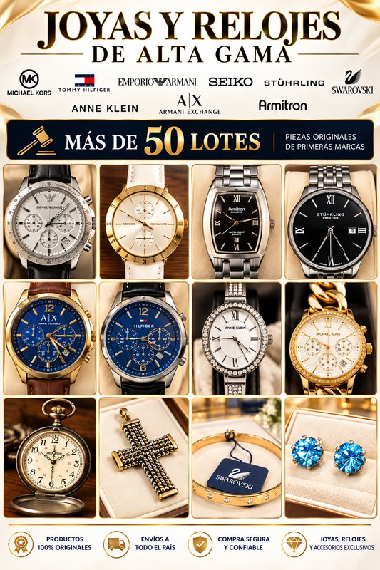 Lote de Relojes y Joyas de Alta Gama: Michael Kors, Tommy Hilfiger, Seiko, Armani Exchange, Swarovski