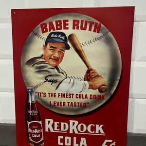 Lote siguiente: Chapa Decorativa Coca Cola Red Rock "Finest Drink" Babe Ruth USA