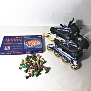 Juego de Ajedrez Clásico en Caja y Par de Rollers - imagen 1