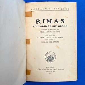 Rimas e Ideario de sus Obras de Gustavo Adolfo Bécquer - Edición 1937 - imagen 2