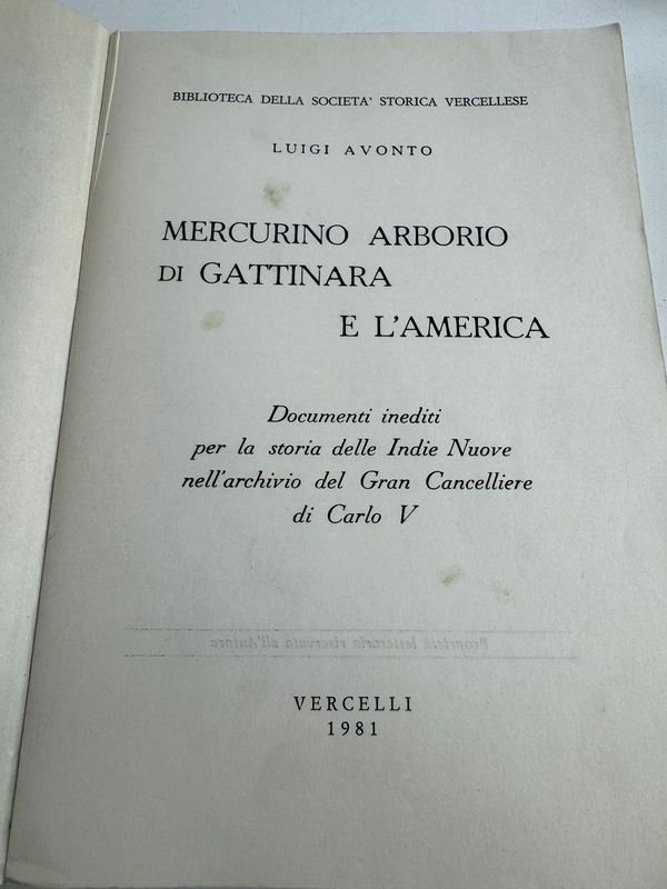 Libro histórico sobre mercurio arborio de Grattinara y América - imagen 3