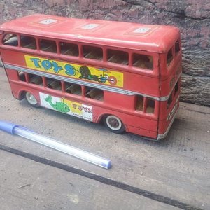 Ómnibus de Hojalata Vintage de Dos Pisos Estilo Londres - imagen 3