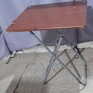 Mesa Plegable Redonda Tapa MDF Patas Caño - imagen 1