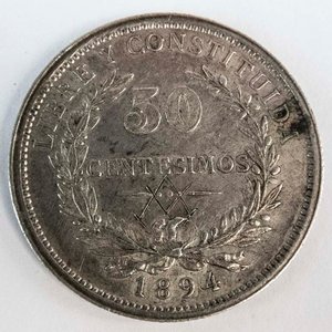 Lote siguiente: Moneda de Plata Uruguaya 50 Centésimos 1894 - Peso 12.5g