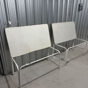 Juego de 2 Mesas Rectangulares Blancas Desmontables - imagen 3