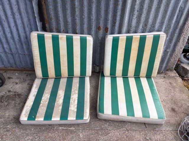 4 Almohadones Rayados para Sillones de Exterior