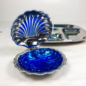 Bandeja Copetinera Metálica con Divisones y Coquilla Decorativa - imagen 4