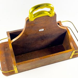 Revistero de Madera con Asas y Detalles en Bronce - imagen 2