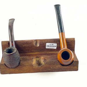 Soporte de Madera para Dos Pipas de Fumar - imagen 1