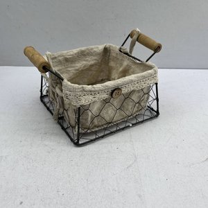 Panera de Metal con Tela y Mangos de Madera - imagen 5