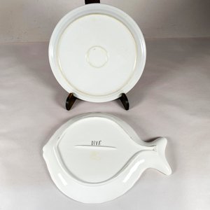 Fuente Decorativa Forma de Pez y Plato con Escena Veneciana - imagen 2
