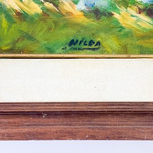 Cuadro al óleo "Paisaje Campestre" firmado por Milda - imagen 3