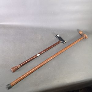 Lote de 3 piezas: Bastón regulable, bastón de madera y berimbau - imagen 4