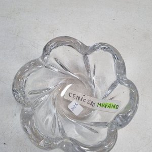 Elegante Cenicero de Cristal Macizo Estilo Murano Diseño Ondulado - imagen 3