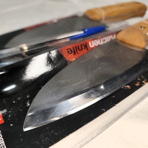 Juego de 2 Cuchillas de Cocina Acero Inoxidable con Mangos de Madera Remachados - imagen 4