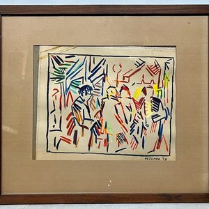 Obra de Antonio Pezzino "En el bar", Tinta Color sobre Papel, 1979 - imagen 2
