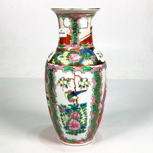 Florero de Porcelana Oriental con Escenas Tradicionales - 27 cm - imagen 3