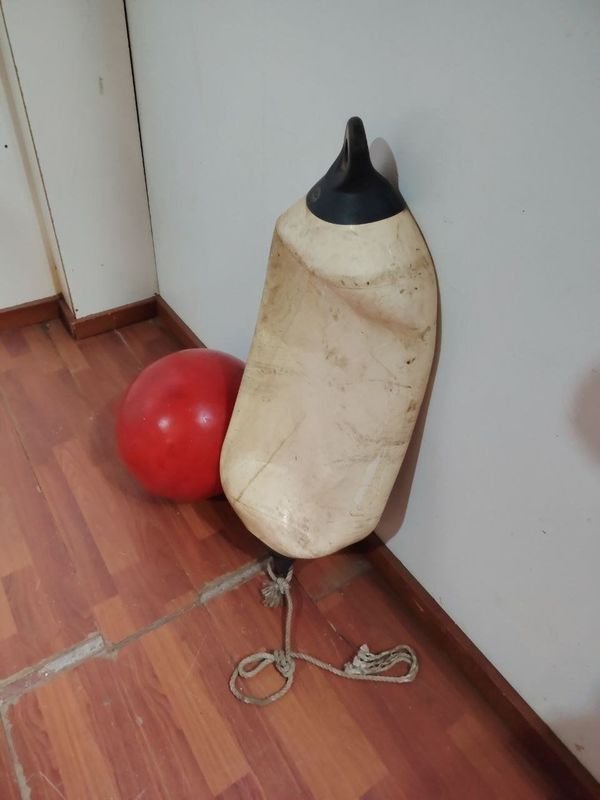 2 Unidades Fenders DAN-FENDER: Alargado Crema y Esférico Rojo