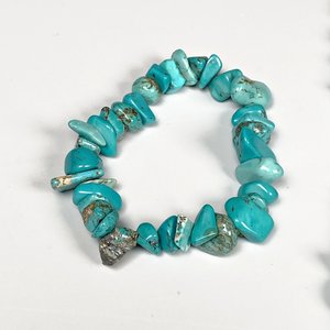 Conjunto de Collar y Pulsera de Piedras Turquesas Naturales - imagen 3