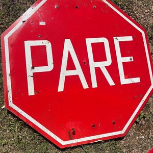 Lote anterior: Cartel de señalización de PARE, medidas 73 x 75