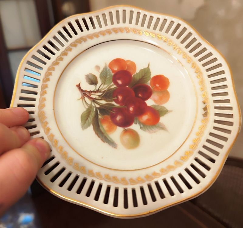 Lote de Platos Decorativos de Porcelana Alemana Calados - imagen 7