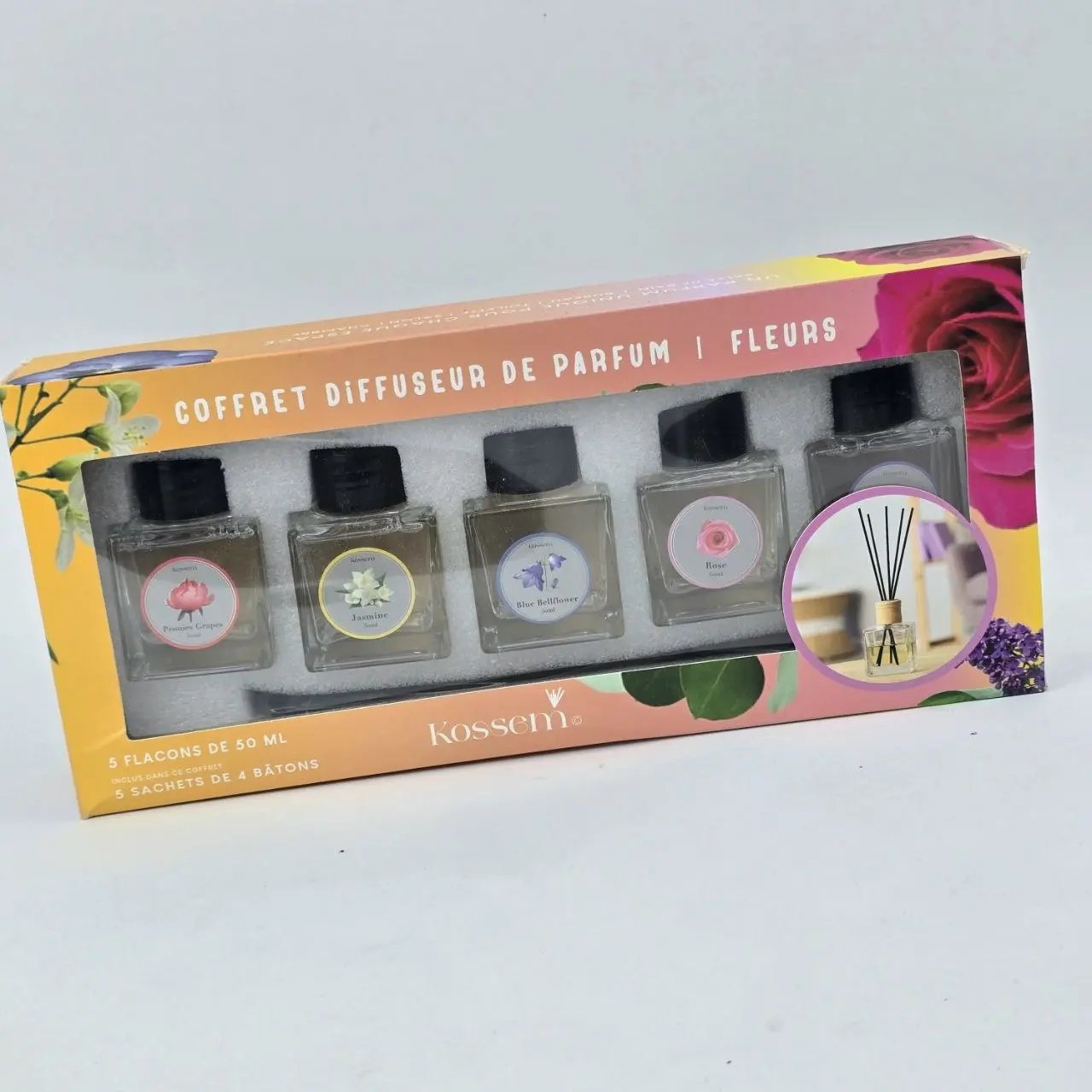 Set de 5 Perfumadores Kossen "Fleurs" con Fragancias Florales
