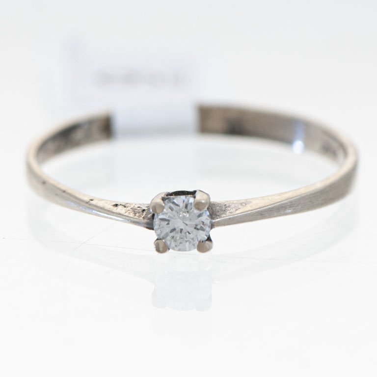 Solitario oro 18k con brillante - imagen 1