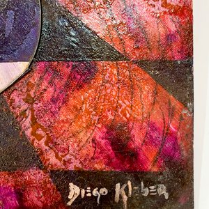 Cuadro Óleo y Técnica Mixta: Puerta con Piso Damero - Firmado Diego Kleber - imagen 3