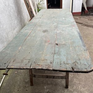 Mesa Plegable Rústica de Madera con Caballetes - imagen 6