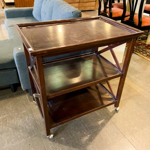 Carrito Auxiliar de Madera Oscura con Ruedas - imagen 1