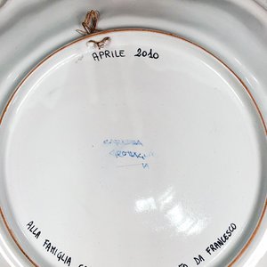 Centro de Porcelana Blanca con Ángel y Flores, Borde Rojo - 34 cm - imagen 5