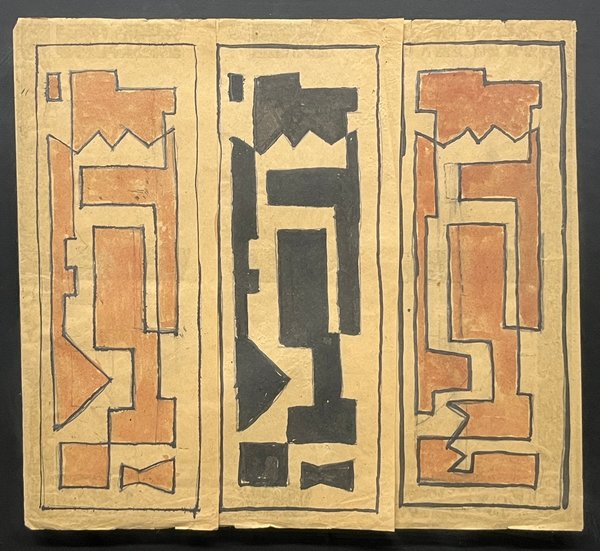 Acuarela y Tinta "Tres Formas" de Gonzalo Fonseca - 27 x 29 cm