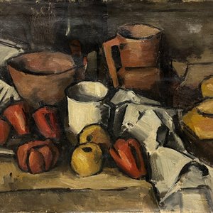 Bodegón de Jonio Montiel, Óleo sobre Tela (43 x 61 cm) - imagen 1